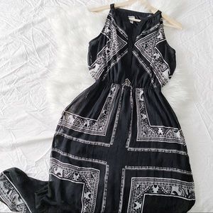 Black & White Bandanna Maxi Dress